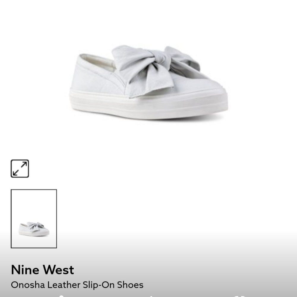 White Nine West Leather Shoe.
